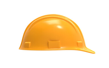 Yellow safety work helmet isolated in transparent background