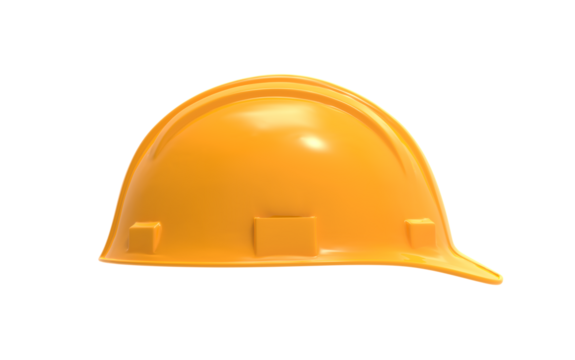 Yellow safety work helmet isolated in transparent background
