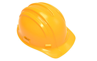 Yellow safety work helmet isolated in transparent background