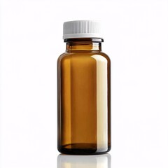Fototapeta premium Amber Glass Medicine Bottle for Mockup - Ideal for Pharmaceutical Packaging