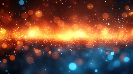 Fototapeta premium Abstract Orange and Blue Sparkles Background