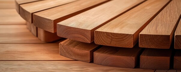 woodwork and furniture concept. A detailed view of a flush finish achieved by carefully planing wooden surfaces for a seamless tabletop