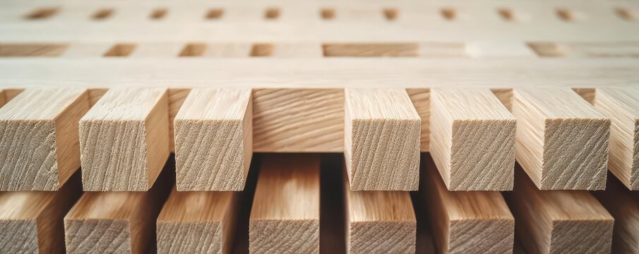woodwork and furniture concept. A detailed shot of dovetail joints being meticulously aligned, showcasing the precision required for a sturdy drawer