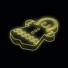 Neon sign representing a gingerbread man, a perfect illustration for christmas concepts