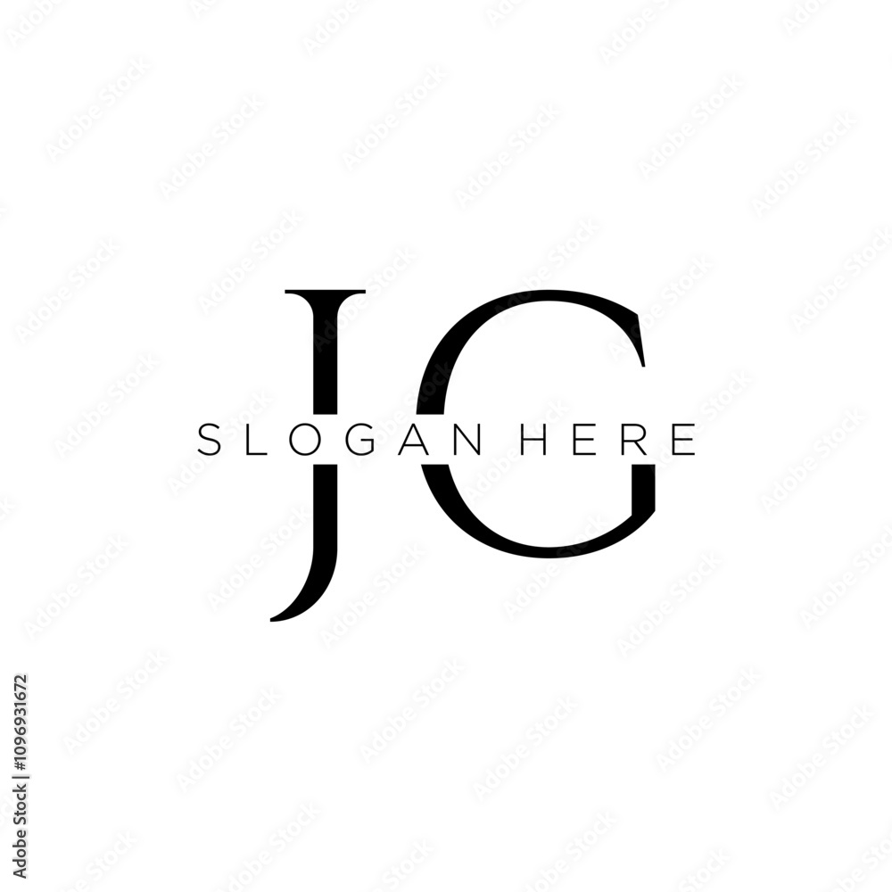 Fototapete jg initial monogram logo with bussines style dsign