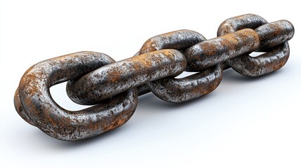 Obraz premium A rusty metal chain link showcasing industrial strength and durability.