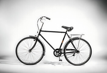Fototapeta premium Classic Black Commuter Bicycle with Rear Rack