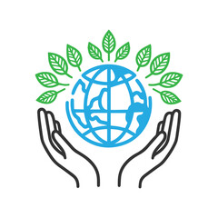 save the planet concept of environment, ecology, eco friendly symbol. Vector illustration 