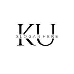 KU initial monogram logo with bussines style dsign