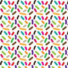Sprinkle vector seamless pattern background. Donut pattern for celebration design. Doodle sketch vector illustration.