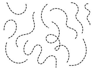 Path travel dotted line trip dashed trace destination track plan and silhouette, travelling symbol . Transport dot pathes lines traces tourism design vector illustration. EPS 10