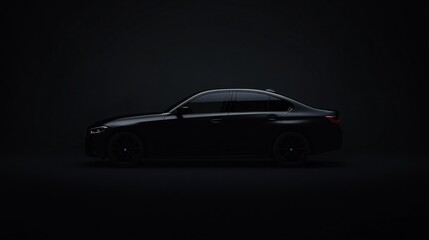 Luxury Car Silhouette in Low Light