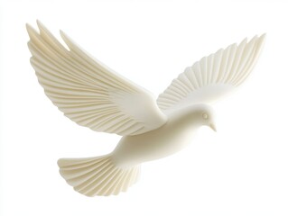 Obraz premium graceful white dove with detailed wings in flight