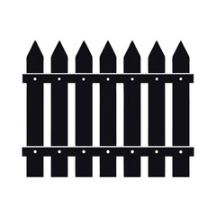 minimalist vector silhouette of a picket fence