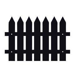 minimalist vector silhouette of a picket fence