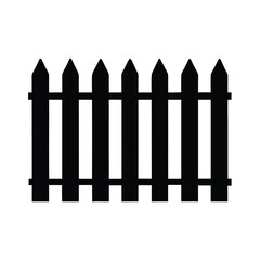 minimalist vector silhouette of a picket fence