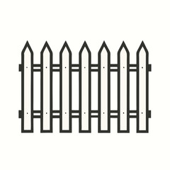 minimalist vector silhouette of a picket fence