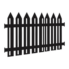 minimalist vector silhouette of a picket fence