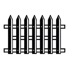 minimalist vector silhouette of a picket fence