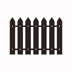 minimalist vector silhouette of a picket fence