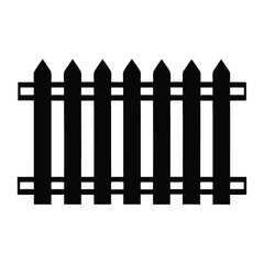 minimalist vector silhouette of a picket fence