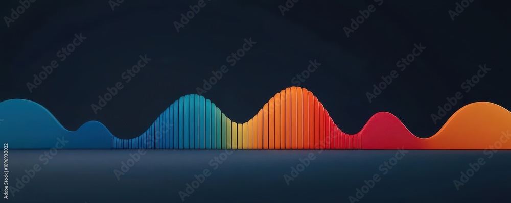 Poster voice and tone concept. speech tone calibration in progress, glowing waveforms on a recording device