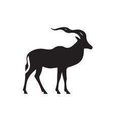 antelope black silhouette vector with white background.