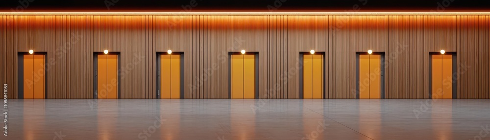 Poster smart inventory concept. a warehouse featuring smart lighting systems that activate only when invent
