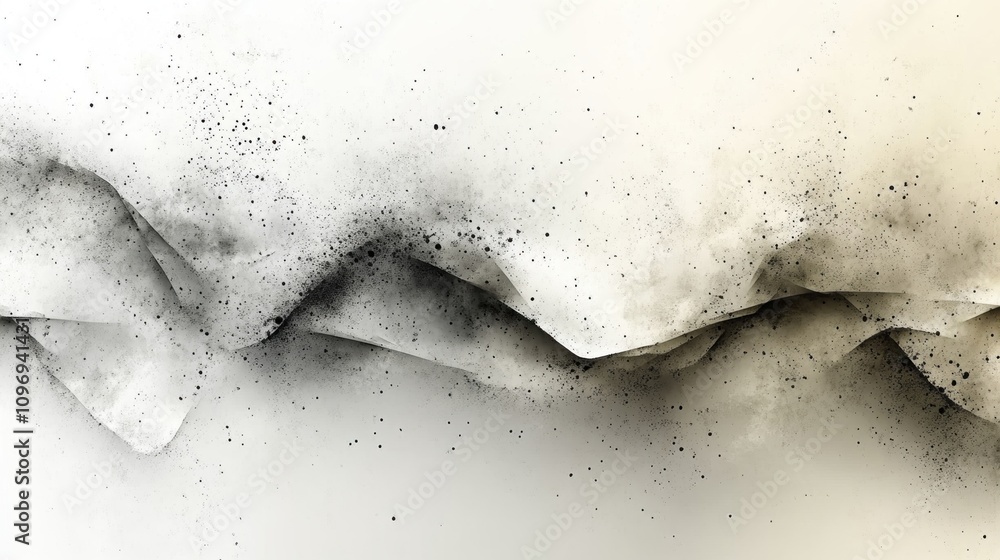 Poster abstract dust and waves: a monochromatic exploration of form and texture