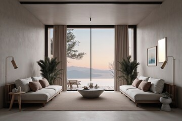Serene Minimalist Retreat Mockup with Tranquil Atmosphere and Subtle Design Elements