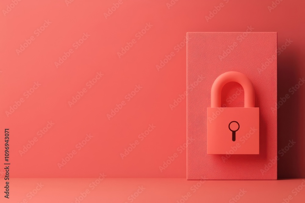 Poster register concept. registration form with animated security features, glowing padlocks and checkmarks
