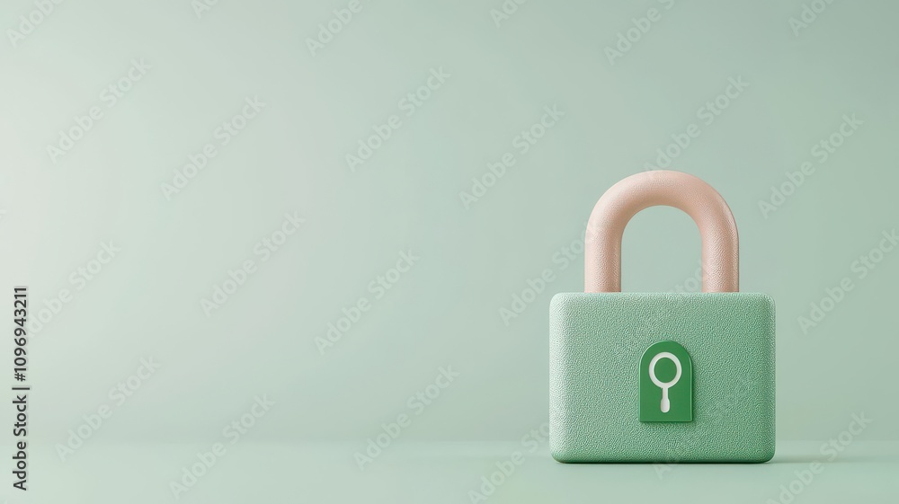 Poster register concept. secure form submission process, animated padlocks and green checkmarks, 3d illustr