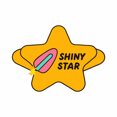 sticker design of shiny star