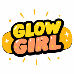 sticker design of glow girl