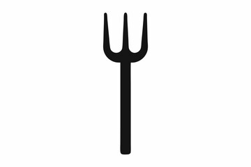 Pitchfork silhouette, Pitchfork icon vector, Devil pitchfork silhouette