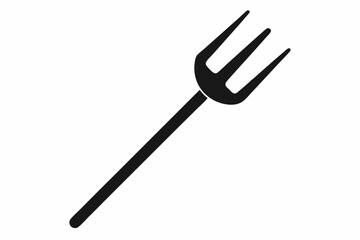 Pitchfork silhouette, Pitchfork icon vector, Devil pitchfork silhouette