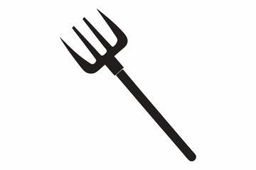 Pitchfork silhouette, Pitchfork icon vector, Devil pitchfork silhouette