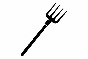 Pitchfork silhouette, Pitchfork icon vector, Devil pitchfork silhouette