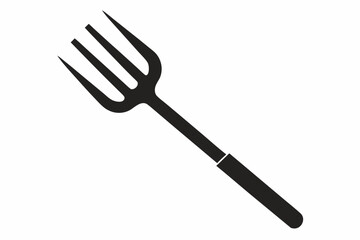 Pitchfork silhouette, Pitchfork icon vector, Devil pitchfork silhouette