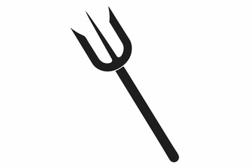 Pitchfork silhouette, Pitchfork icon vector, Devil pitchfork silhouette