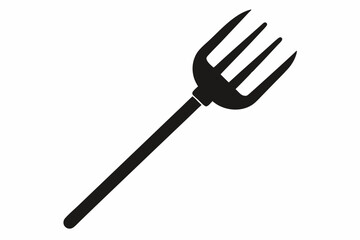 Pitchfork silhouette, Pitchfork icon vector, Devil pitchfork silhouette