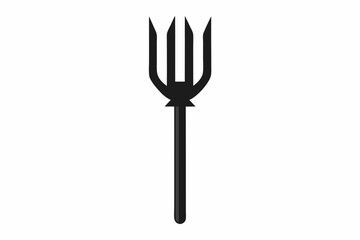 Pitchfork silhouette, Pitchfork icon vector, Devil pitchfork silhouette
