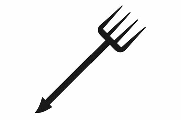 Pitchfork silhouette, Pitchfork icon vector, Devil pitchfork silhouette