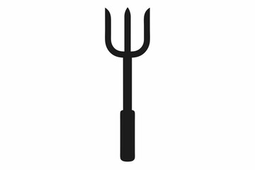Pitchfork silhouette, Pitchfork icon vector, Devil pitchfork silhouette