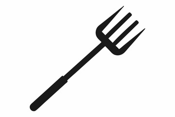 Pitchfork silhouette, Pitchfork icon vector, Devil pitchfork silhouette