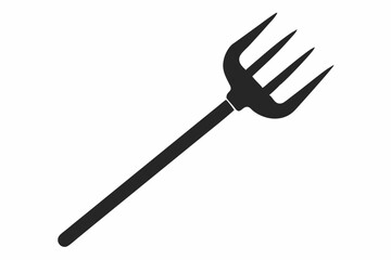 Pitchfork silhouette, Pitchfork icon vector, Devil pitchfork silhouette