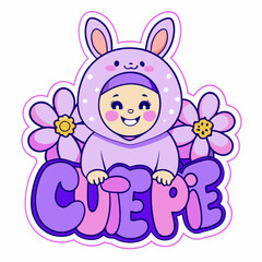 sticker design of cute pie