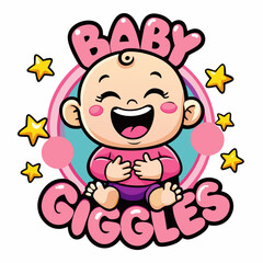 Fototapeta premium sticker design of baby giggles