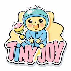 sticker design of tiny joy