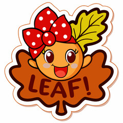 sticker design of leaf